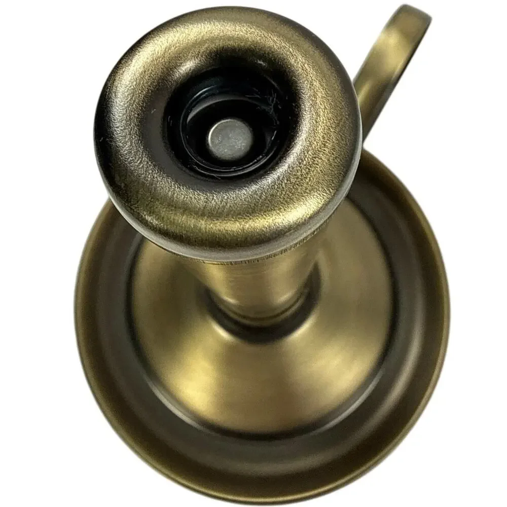 Vintage 1970s Brass Push-Up Chamberstick Taper Candle Holder with Handle